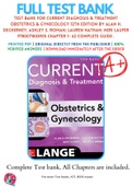 Test Bank For Current Diagnosis & Treatment Obstetrics & Gynecology 12th Edition By Alan H. DeCherney; Ashley S. Roman; Lauren Nathan; Neri Laufer 9780071833905 Chapter 1- 62 Complete Guide .