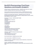 Nur2474 Pharmacology Final Exam 2023 Questions and Answers Graded A