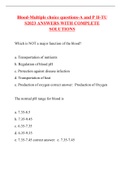 Blood-Multiple choice questions-A and P II-TU S2023 ANSWERS WITH COMPLETE SOLUTIONS