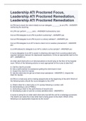 Leadership ATI Proctored Focus, Leadership ATI Proctored Remediation, Leadership ATI Proctored Remediation