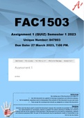 FAC1503 Assignment 1 (QUIZ) Semester 1 2023 (847803)