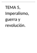 Tema 5 ,Imperialismo, guerra y revolución. Historia de España. Selectividad.