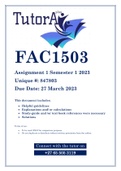 FAC1503 Assignment 1 (QUIZ) Semester 1 2023