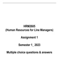 100% PASS!   HRM2605 Assignment 1 Questions and Answers_ Semester 1_ 2023