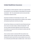 United HealthCare Insurance QUESTIONS & ANSWERS 2023 &lpar; A&plus; GRADED 100&percnt; VERIFIED&rpar;