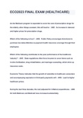  United HealthCare  ECO2023 FINAL EXAM &lpar;HEALTHCARE&rpar; &lpar; A&plus; GRADED 100&percnt; VERIFIED&rpar;