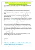 HESI Prep - Health Assessment Practice Questions and Answers Latest Update 2023 Rated A&plus;