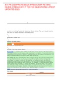 ATI PN COMPREHENSIVE PREDICTOR RETAKE GUIDE FREQUENTLY TESTED QUESTIONS LATEST UPDATED 2023