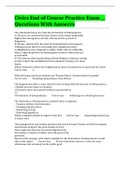Civics End of Course Practice Exam &lowbar;&lowbar; Questions With Answers