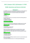 ANCC &lpar; Summer 2023 &rpar; 200&plus; Questions and Answers Domains 1-5  TEST BANK &vert; Domain 1-2-3-4-5 &vert; FULL Test Bank ANCC  Latest 2023