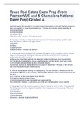 Texas Real Estate Exam Prep (From PearsonVUE and & Champions National Exam Prep) Graded A
