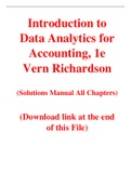 Introduction to Data Analytics for Accounting, 1e Vern Richardson (Solution Manual with Test bank)