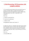 3. Path Hematology MCQ questions with complete solutions