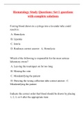 Hematology Study Questions: Set 1 questions with complete solutions
