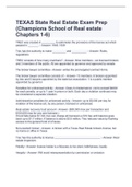  TEXAS State Real Estate Exam Prep (Champions School of Real estate Chapters 1-6)