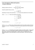 Linear Homogeneous Differential Equations & Constant Coefficients 