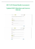 ( Updated 2023 ) RN VATI Mental Health Assessment  New Full Exam TEST BANK Questions and Answers Included 