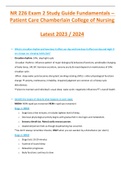 2023  NR 226 Exam 2 Study Guide Fundamentals &ndash; Patient Care Chamberlain College of Nursing Verified Answers &lpar;Graded A&plus; &rpar;