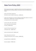 State Farm Policy exam 2023 with 100&percnt; correct answers