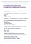 WGU Master's Course C795 2023 - Cybersecurity Management II Tactical