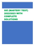 SIE (MASTERY TEST)  2022/2023 WITH  COMPLETE  SOLUTIONS