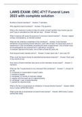 LAWS EXAM&colon; ORC 4717 Funeral Laws 2023 with complete solution