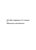RSC2601 Assignment 1 & 2 semester 1 2020 answers and references 