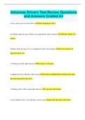 Arkansas Drivers Test Review Questions and Answers Graded A&plus;