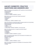 AAB MT CHEMISTRY- PRACTICE  QUESTIONS AND ANSWERS 2023