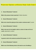 Wastewater Operator certification Study Guide-Grade 2 Questions and Answers 2023 (Verified Answers by Expert)