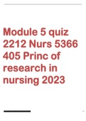 Nurs 5366 Module 5 Quiz 405 princ of research in nursing 2023 Complete with Answers