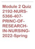 Module 2 Quiz 2192-NURS-5366-407-PRINC-OF- RESEARCH-IN-NURSING-2022-Spring