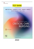 FULL - Elaborated Test Bank for Introduction to Critical Care Nursing 8Ed&period; by Mary Lou Sole&comma; Deborah Klein & Marthe Moseley-ALL 21 Chapters included updated for 2023