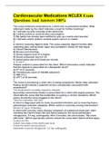 Cardiovascular Medications NCLEX Exam Questions And Answers 100&percnt;