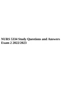 NURS 5334 ADVANCED PHARMACOLOGY Study Questions and Answers Exam 2 2022/2023.