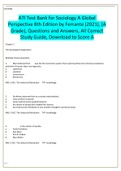 ATI Test Bank for Sociology A Global  Perspective 8th Edition by Ferrante &lpar;2021&rpar;&comma; &lpar;A Grade&rpar;&comma; Questions and Answers&comma; All Correct 