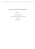 NUR 514 Topic 8 Assignment; Benchmark - Electronic Health Record Implementation Paper