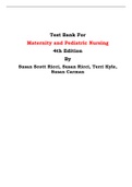 Test Bank For Maternity and Pediatric Nursing 4th Edition By Susan Scott Ricci, Susan Ricci, Terri Kyle, Susan Carman