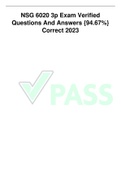 NSG 6020 3p Exam Verified Questions And Answers {94.67%} Correct 2023