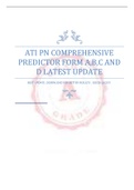 ATI PN COMPREHENSIVE PREDICTOR FORM A,B,C and D LATEST UPDATE (each form contains 180 QUESTIONS ):complete doc