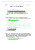 2023United HealthCare - Ethics and Compliance V2&colon; &lpar;MBA 505&rpar; Q & A&semi; Northern Illinoi