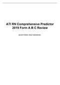 ATI RN Comprehensive Predictor 2019 Form A B C Review questions and answers