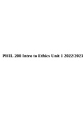 PHIL 200 Intro to Ethics Unit 1 2022/2023.