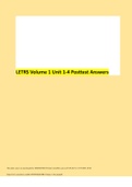 LETRS Volume 1 Unit 1-4 Posttest Answers