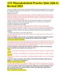 ATI Musculoskeletal Practice Quiz &lpar;Q&A&rpar; Revised 2023&period;