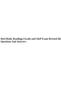 Hesi Math, Readings, Vocabs and A&P Exam Revised 2023 Questions And Answers. 