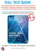 Test Bank For Justice, Crime, and Ethics 10th Edition By Michael C. Braswell; Belinda R. McCarthy; Bernard J. McCarthy 9780367196301 Chapter 1-22 Complete Guide .