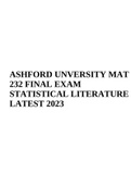 ASHFORD UNVERSITY MAT 232 FINAL EXAM STATISTICAL LITERATURE LATEST 2023