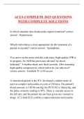 ACLS COMPLETE 2023 QUESTIONS WITH COMPLETE SOLUTIONS