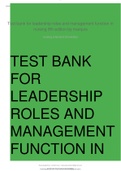 Test bank for leadership roles and management function in nursing 9th edition by marquis nursing (Harvard University)